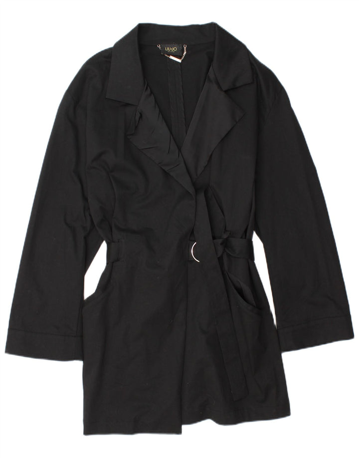 Liu Jo Damen Trenchcoat IT 44 Mittelschwarze Baumwolle