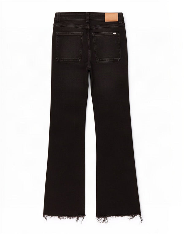Zara Damen Bootcut Jeans EU 36 XS W26 L26 Schwarze Baumwolle