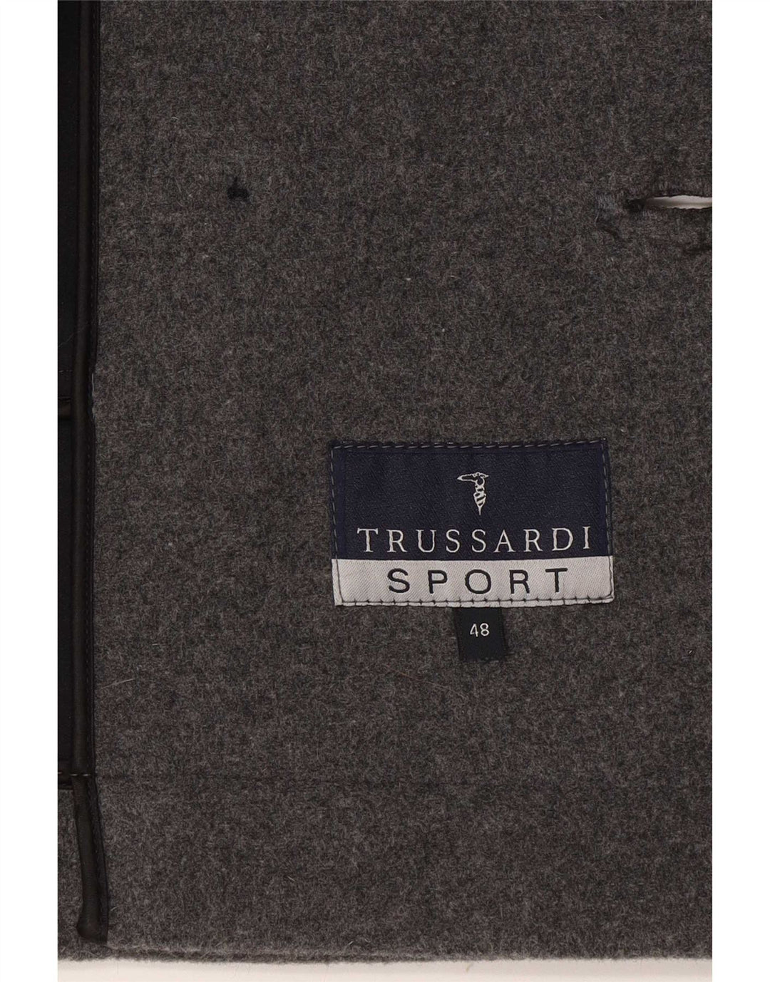 Trussardi Herren Pea Coat IT 48 Mittelgraue Wolle