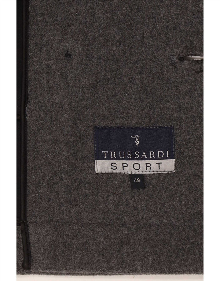 Trussardi Herren Pea Coat IT 48 Mittelgraue Wolle