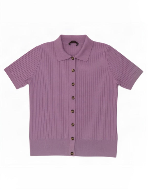 Marks & Spencer Damen-Cardigan mit kurzen Ärmeln, Gr. 14, Mittelviolett