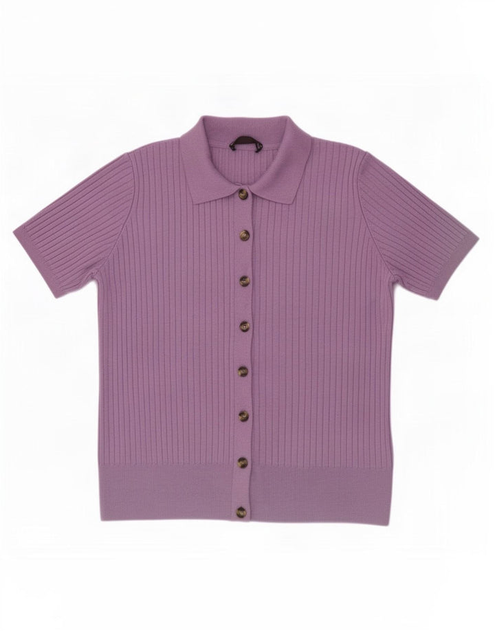 Marks & Spencer Damen-Cardigan mit kurzen Ärmeln, Gr. 14, Mittelviolett