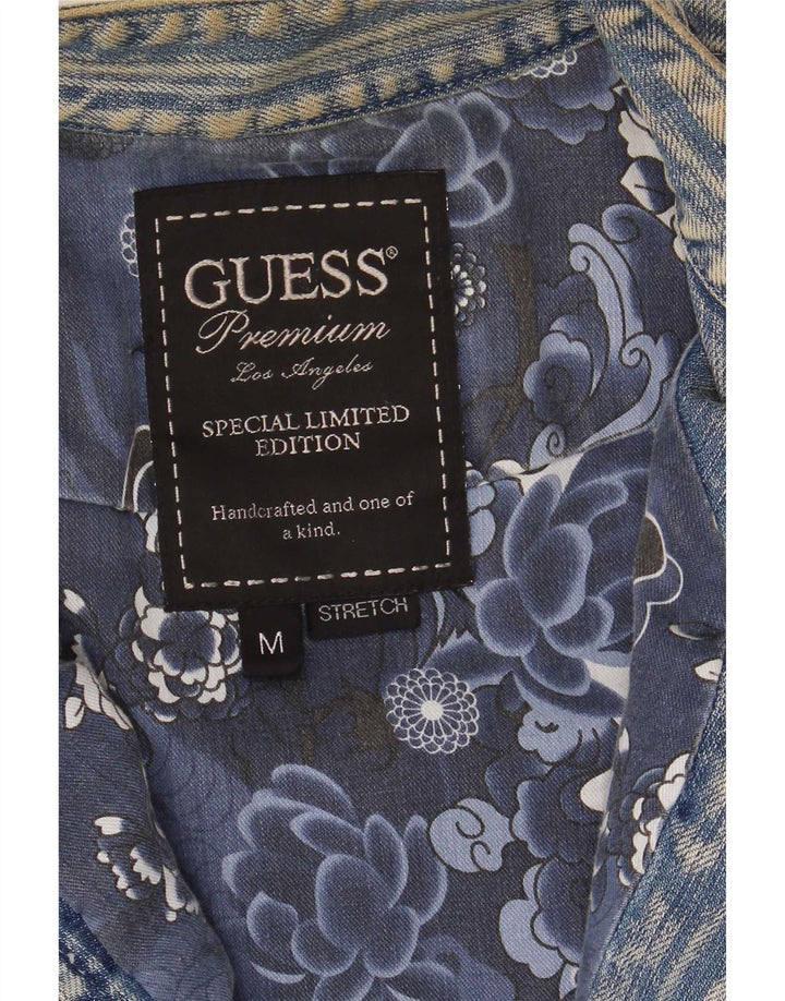 Guess Damen Jeansjacke UK 12 Mittelblaue Baumwolle