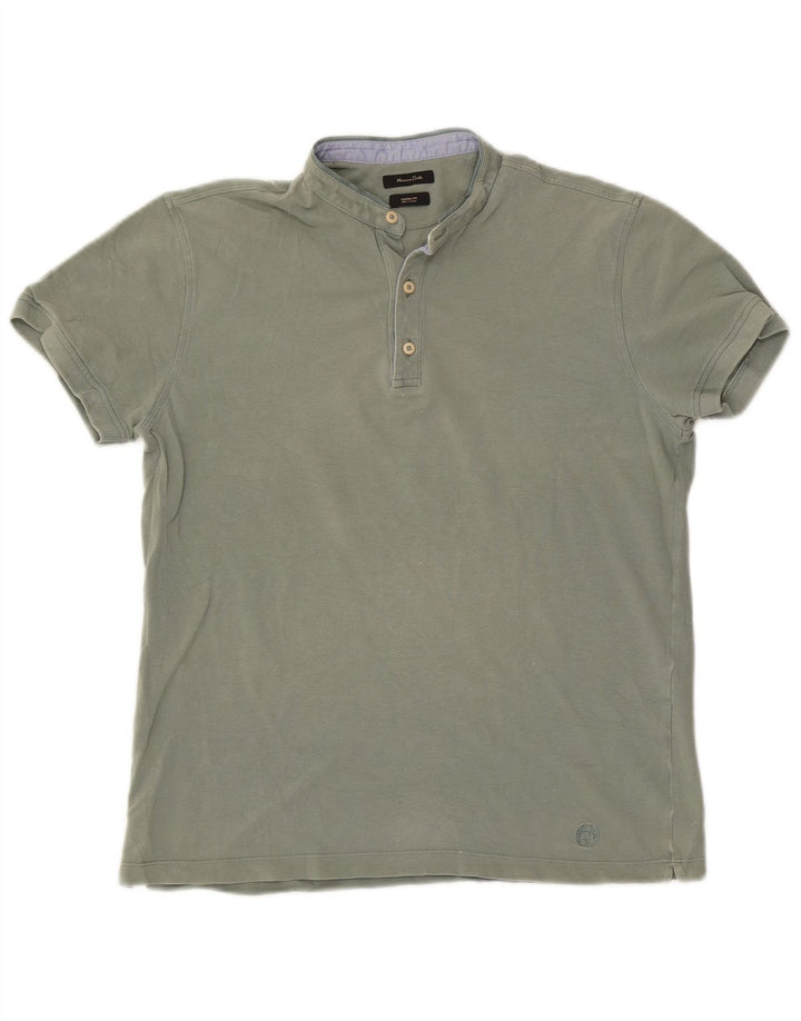 Massimo Dutti Herren Casual Fit Poloshirt Mittelgrün