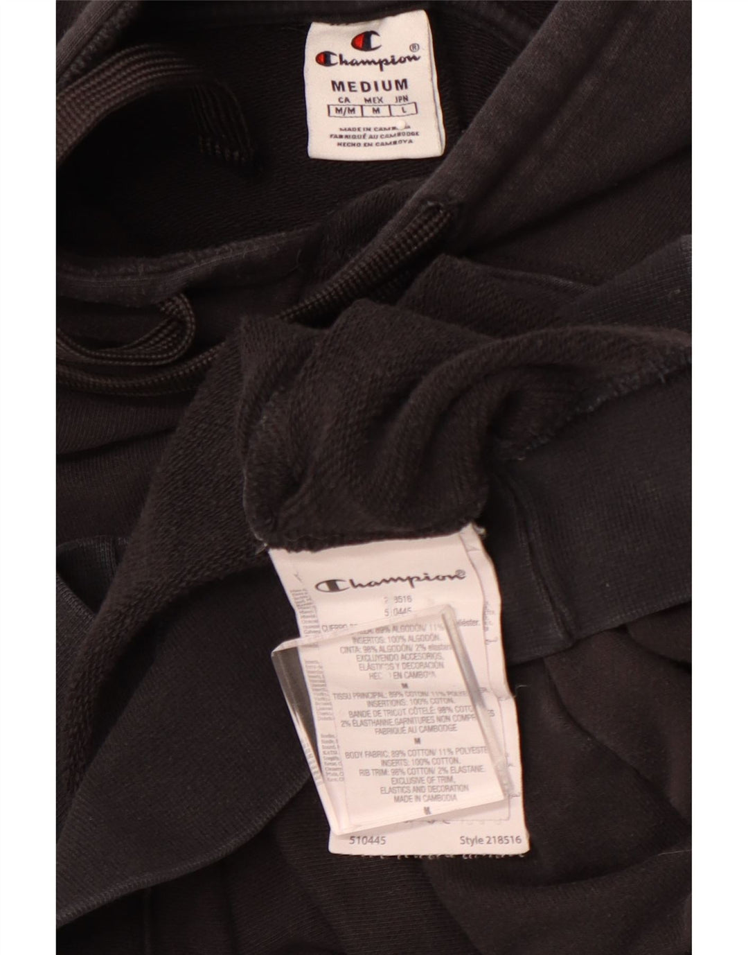 CHAMPION Herren-Kapuzenpullover aus mittelschwarzer Baumwolle