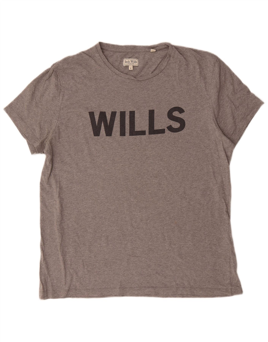Jack Wills Herren-T-Shirt mit Grafik, Größe L, aus grauer Baumwolle
