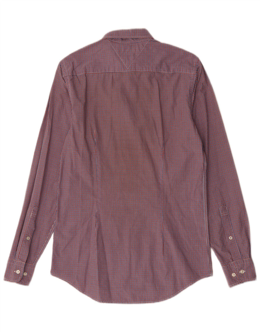 Tommy Hilfiger Herren-Slim-Fit-Hemd, kleine rote Gingham-Baumwolle