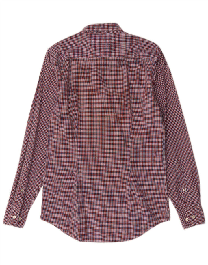 Tommy Hilfiger Herren-Slim-Fit-Hemd, kleine rote Gingham-Baumwolle