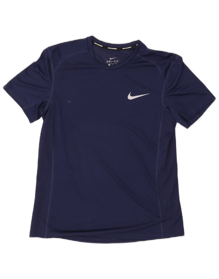 Nike Herren Dri Fit T-Shirt Top Mittel Marineblau