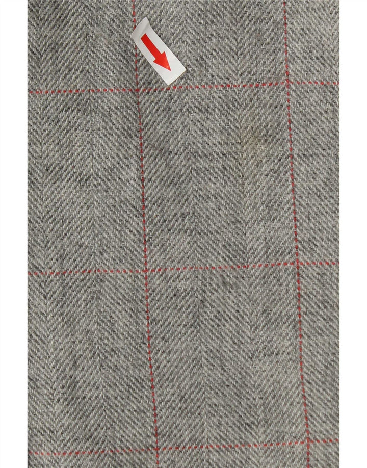 Gap Damen-Blazerjacke mit 3 Knöpfen, UK 12, mittelgrau karierte Wolle