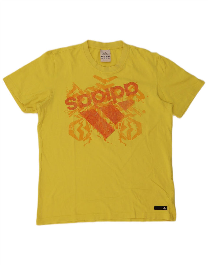 Adidas Herren Grafik T-Shirt Top mittelgelbe Baumwolle