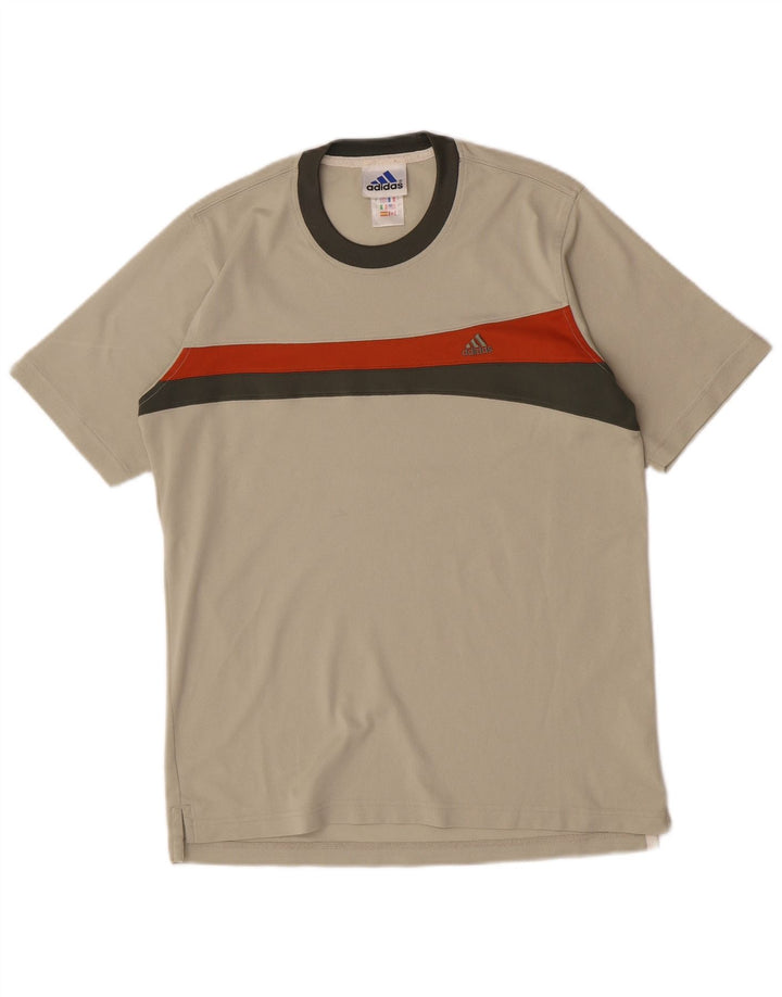 Adidas Herren T-Shirt Top Medium Beige Colourblock Polyester