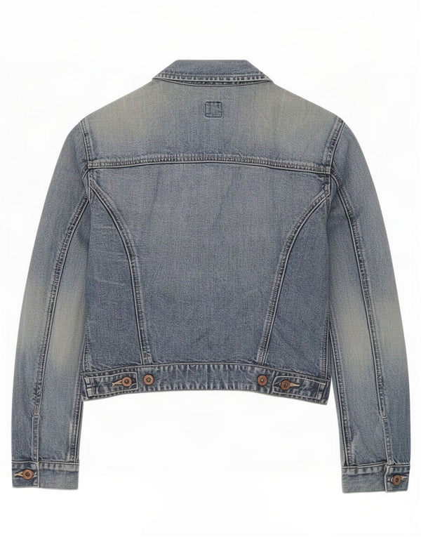 Gap Damen Crop Denim Jacke UK 10 Small Blaue Baumwolle