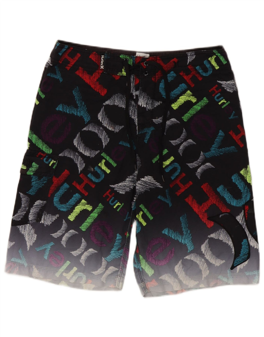 Hurley Herren Badeshorts mit Grafik, Mittelschwarzes Polyester