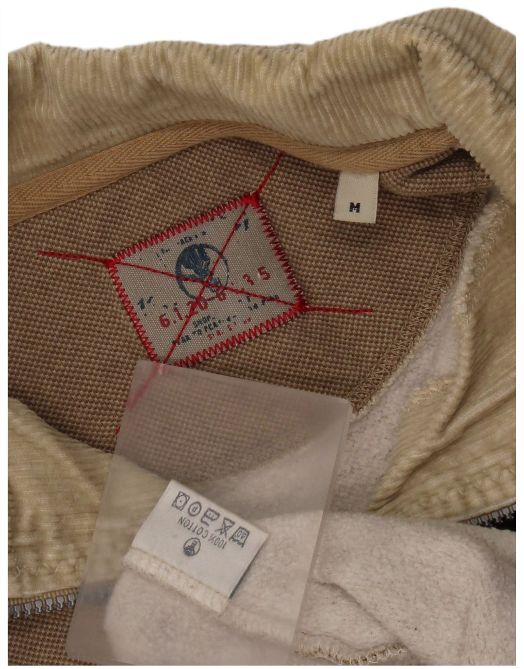 Fat Face Herren-Sweatshirt mit Reißverschluss am Hals, mittelbeige Baumwolle