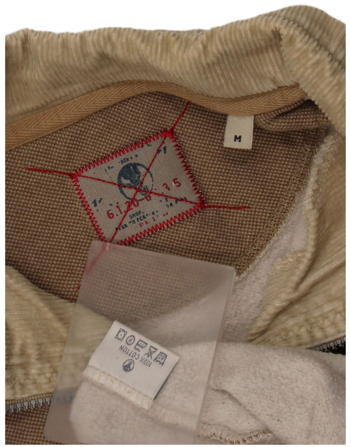 Fat Face Herren-Sweatshirt mit Reißverschluss am Hals, mittelbeige Baumwolle