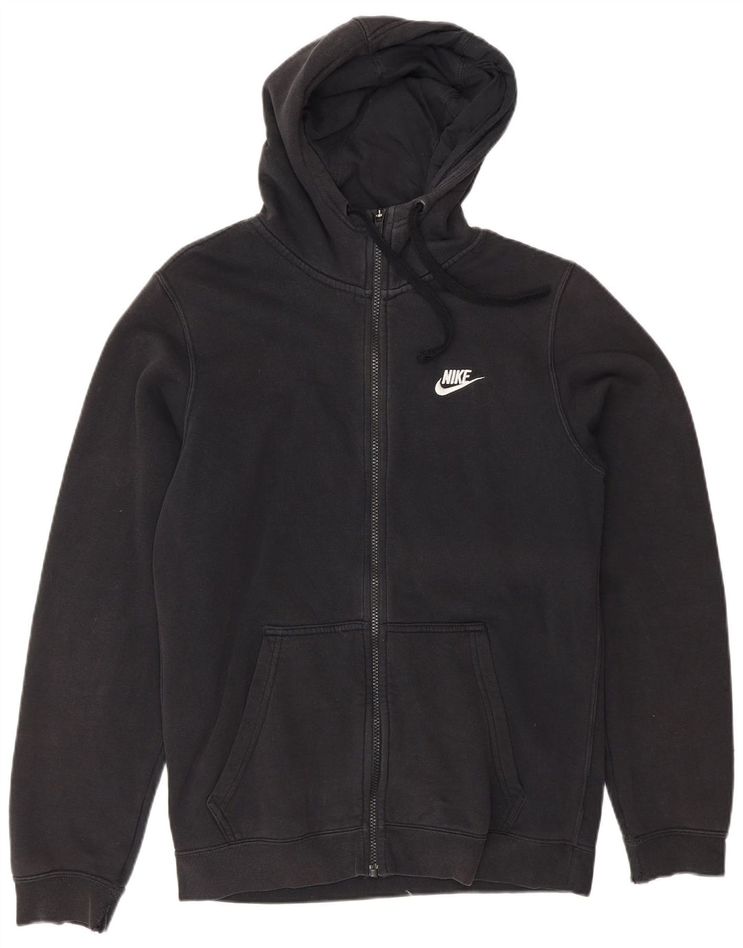 Nike Herren-Kapuzenpullover mit Reißverschluss, Größe S, schwarze Baumwolle