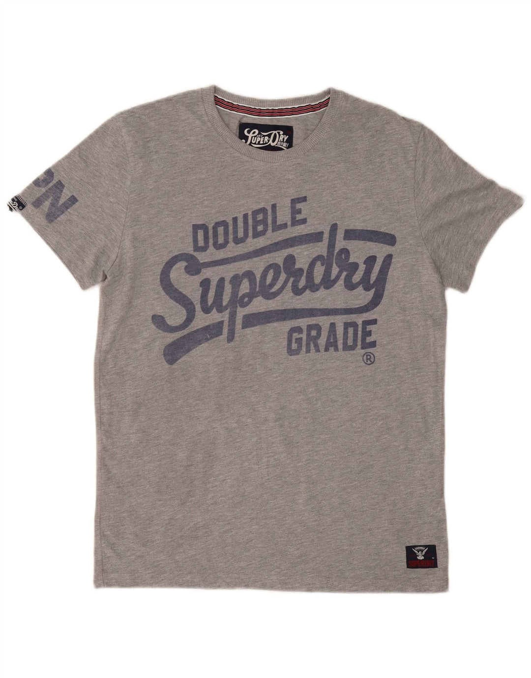 SUPERDRY Herren Grafik-T-Shirt-Oberteil Mittelgraues Polyester