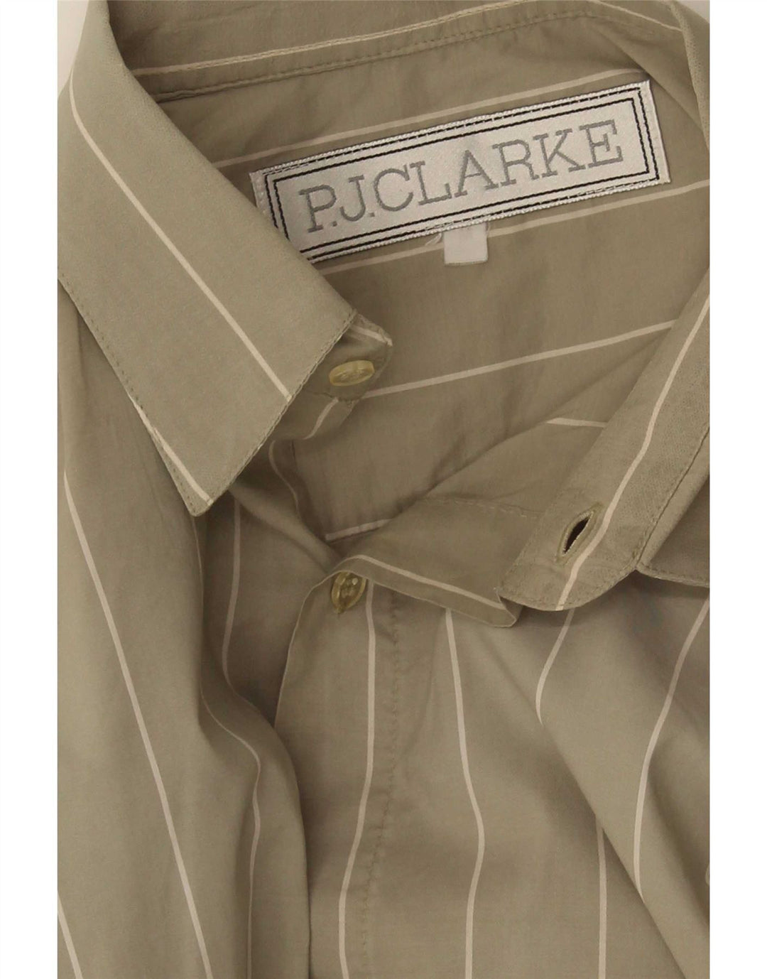 Vintage Herrenhemd Medium Khaki gestreift