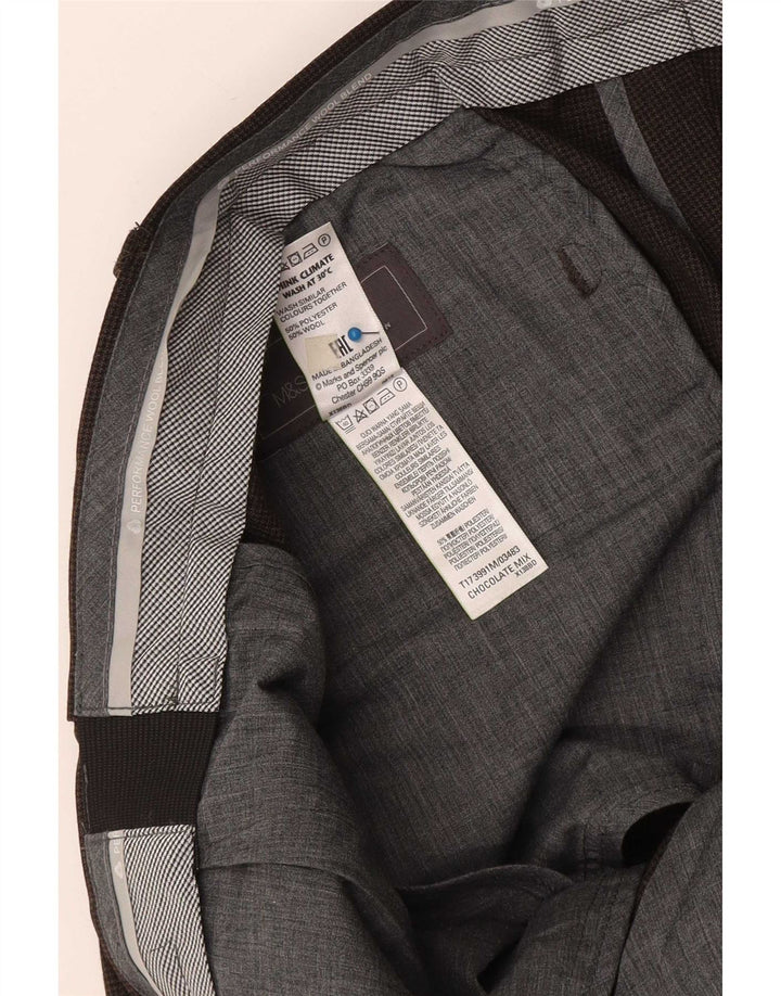 Marks & Spencer Herren-Anzughose mit maßgeschneiderter Passform, schmal, W38, L29, Braun