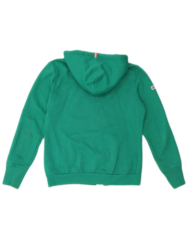 Superdry Damen-Kapuzenpullover mit Reißverschluss, UK 14, mittelgrüne Baumwolle