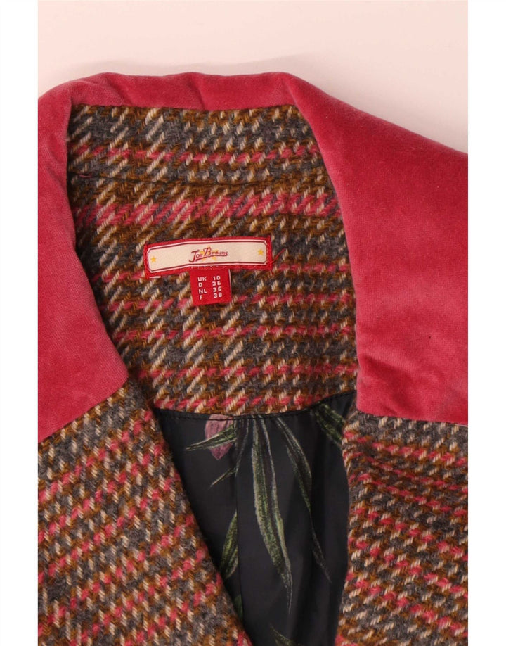Joe Browns Damenmantel UK 10 Small Brown Plaid Polyester