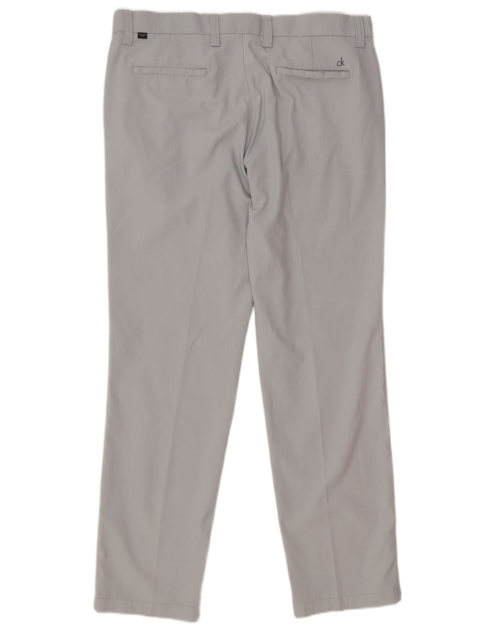 Calvin Klein Herren gerade Freizeithose W36 L31 Grau Polyester