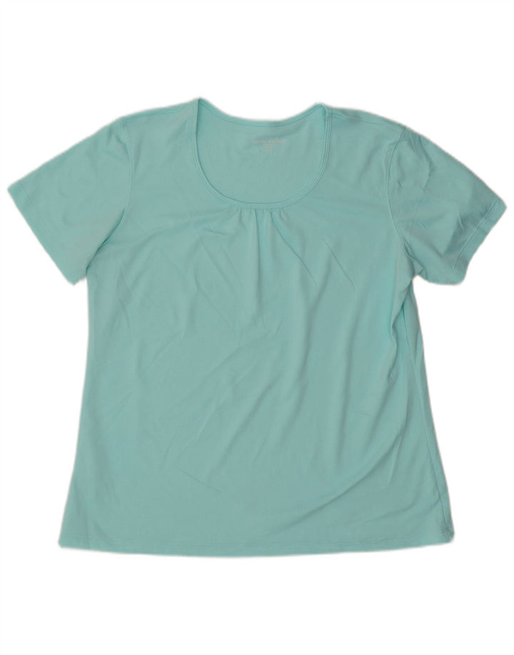 EDDIE BAUER Damen T-Shirt Top UK 18 XL Blau Polyester