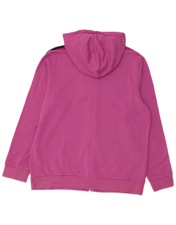 Adidas Womens Zip Hoodie Sweater UK 20/22 XL Pink Cotton