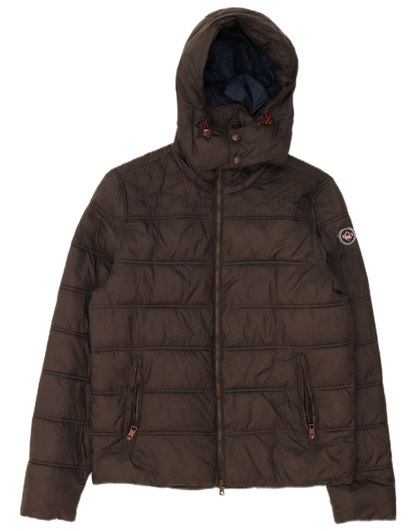 Marville Wattierte Damenjacke mit Kapuze, UK 16, großes graues Nylon