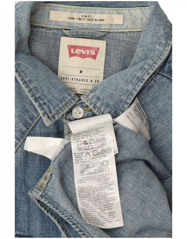 Levi's Herren Slim-Fit-Jeanshemd aus mittelblauer Baumwolle