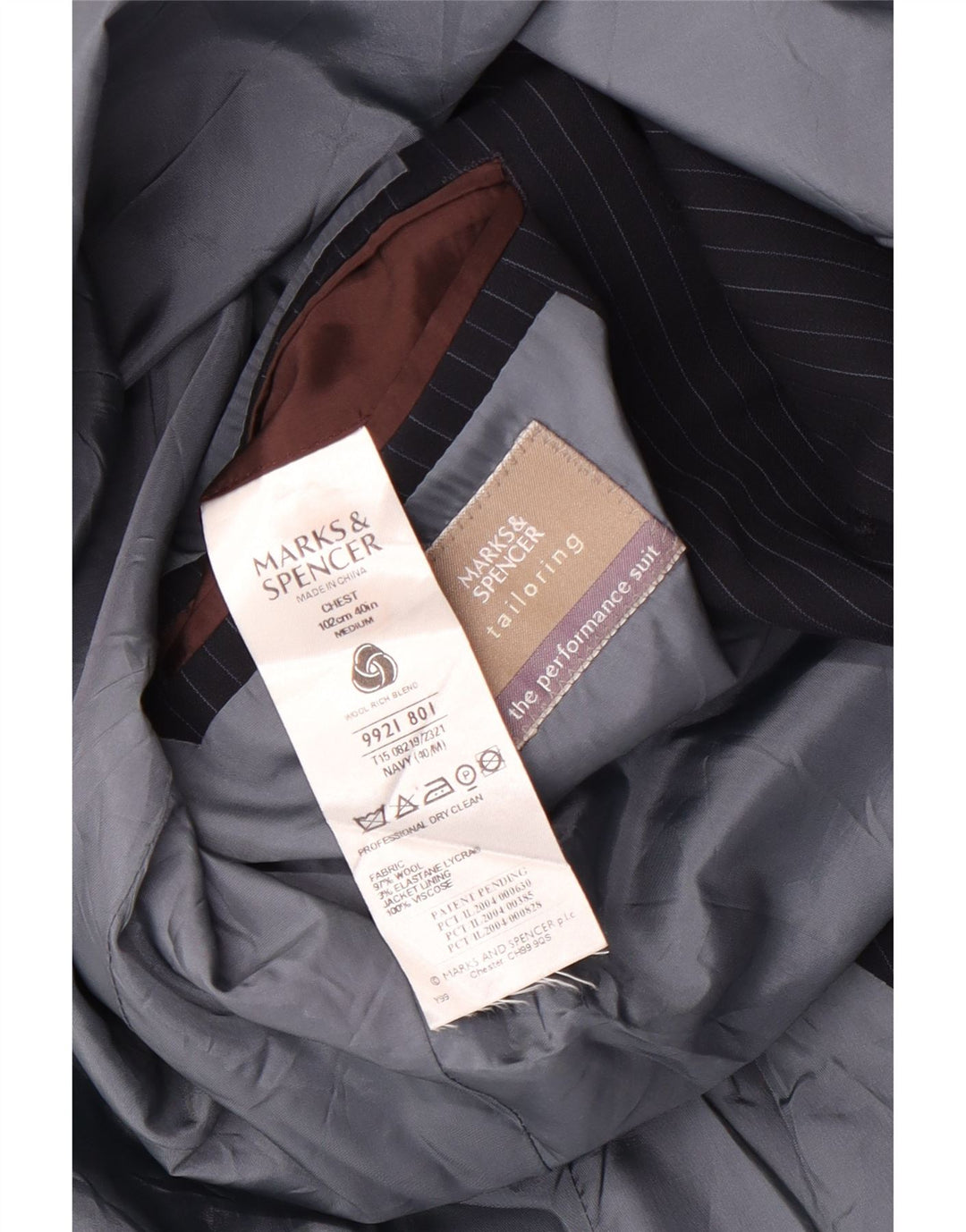 Marks & Spencer Damen-Blazerjacke UK 40 Mittelmarineblauer Nadelstreifen