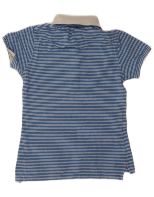 Sun68 Damen Poloshirt UK 8 Small Blau gestreift Baumwolle
