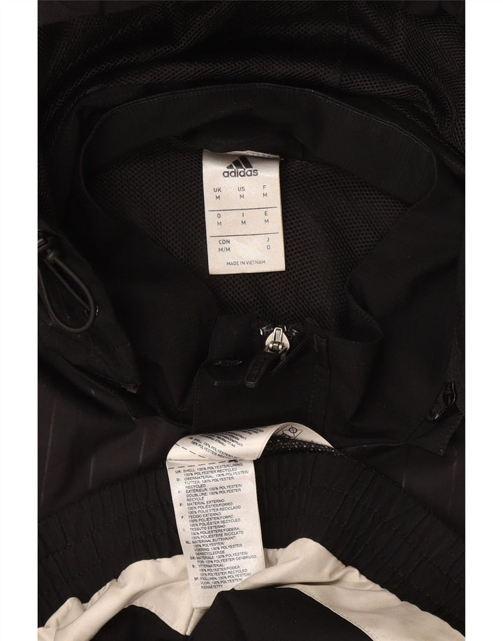 ADIDAS Herren-Regenjacke mit Kapuze, UK 38, Mittelschwarz, Colourblock-Polyester