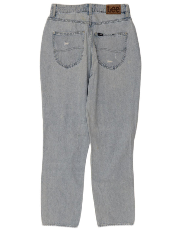 Lee Damen High-Moms Distressed Tapered Jeans US 8 Medium W26 L27 Blau