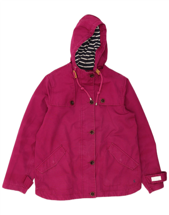 JOULES Damen-Bomberjacke mit Kapuze, UK 14, Größe L, Rosa, Baumwolle