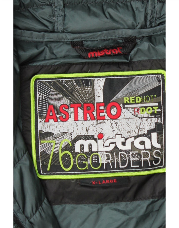 Mistral Herren-Jacke mit Kapuze, gepolstert, UK 42, XL, Schwarz