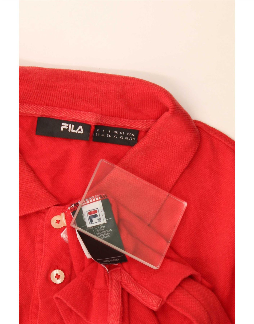 Fila Herren Poloshirt XL Rot Baumwolle