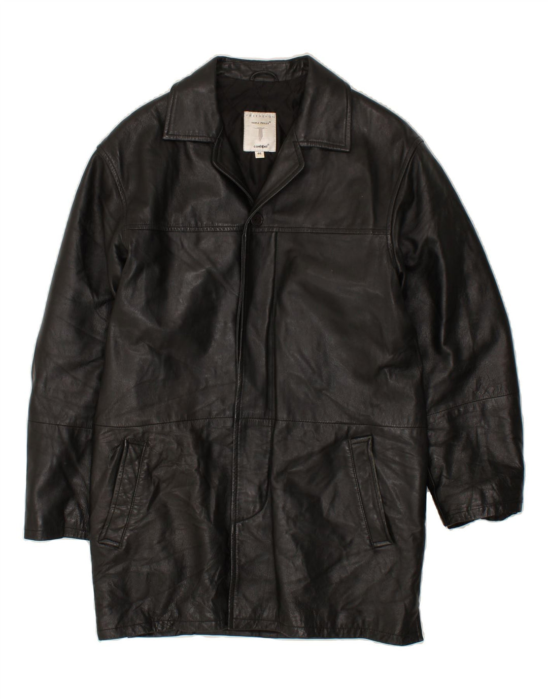 CONBIPEL Herren Ledermantel IT 46 Kleines schwarzes Leder