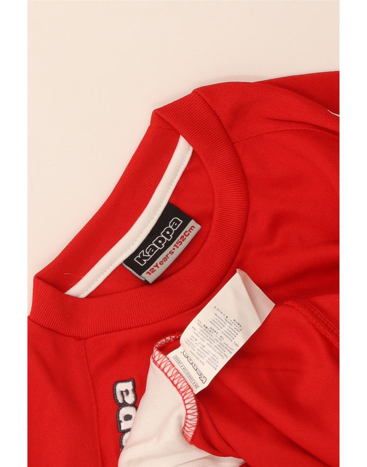 Kappa Grafik-Sweatshirt für Jungen, 11–12 Jahre, rotes Farbblock-Polyester