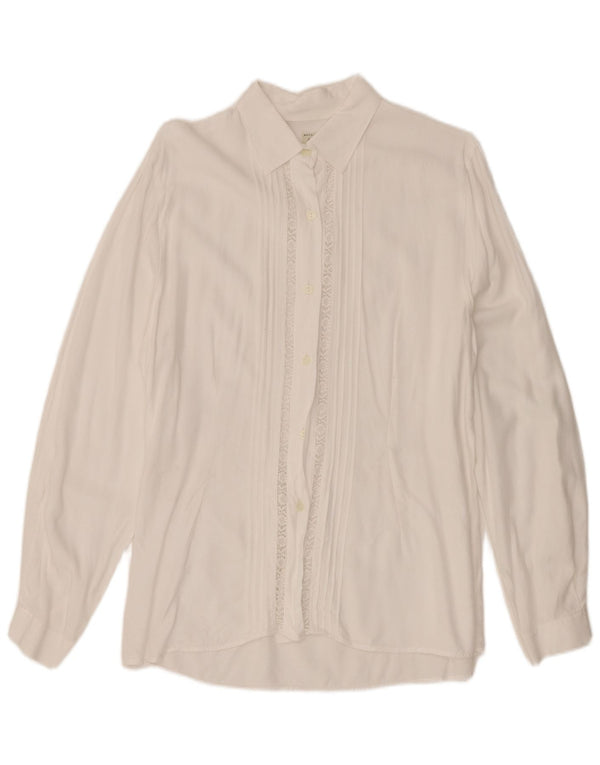 Sisley Damen-Hemd IT 46 Large aus Viskose mit weißem Blumenmuster