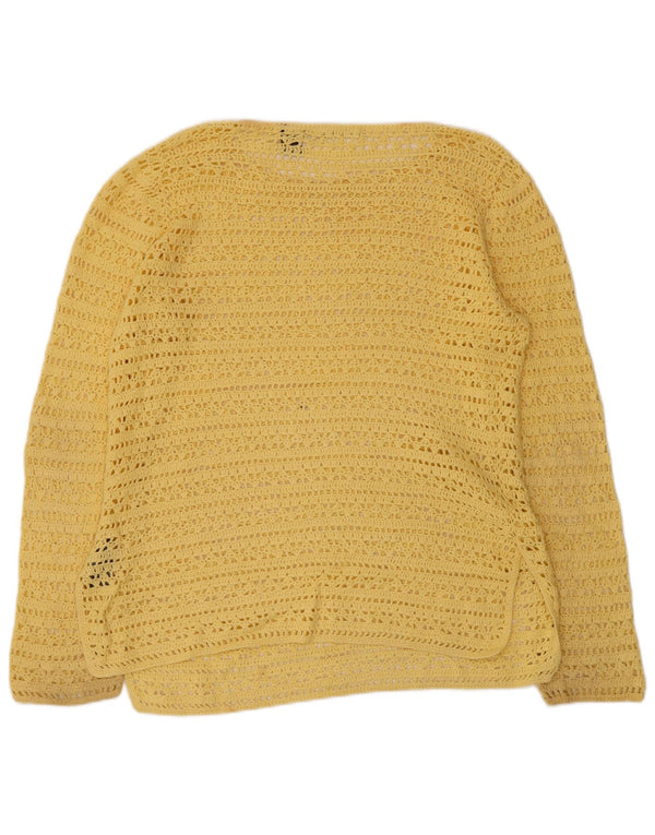 Liz Claiborne Damen-Pullover mit durchsichtigem U-Boot-Ausschnitt, Gr. 14, mittelgelb