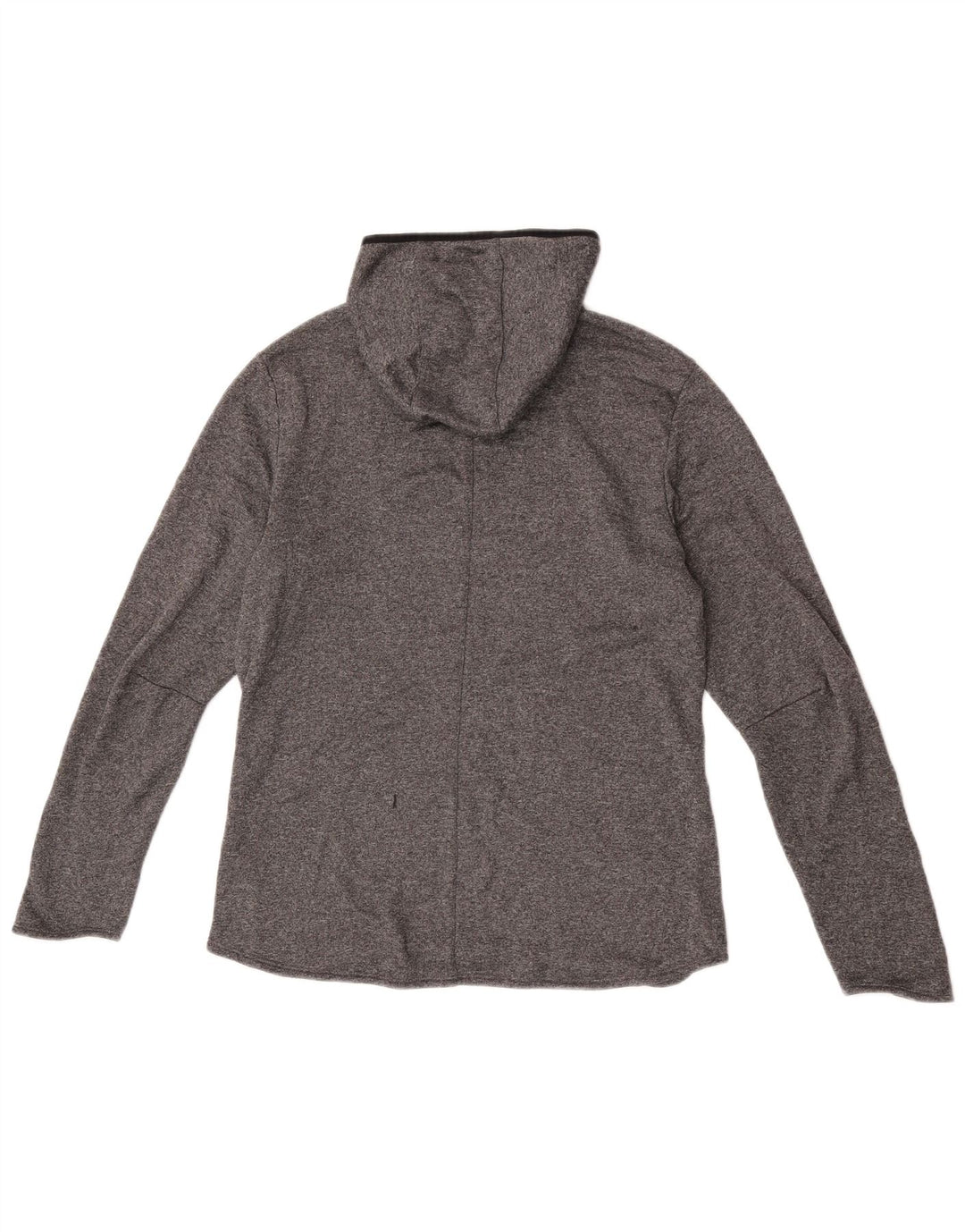 Adidas Damen Climalite Hoodie Pullover UK 14 Mittelgrau geflecktes Polyester