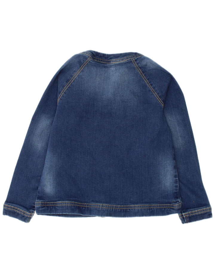Benetton Jeansjacke für Mädchen, 6–7 Jahre, Größe S, Blau, Baumwolle