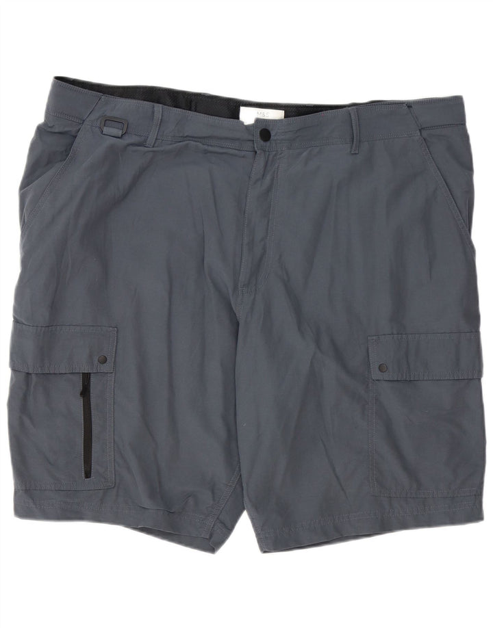 MARKS & SPENCER Herren Cargoshorts W44 2XL Grau Polyester