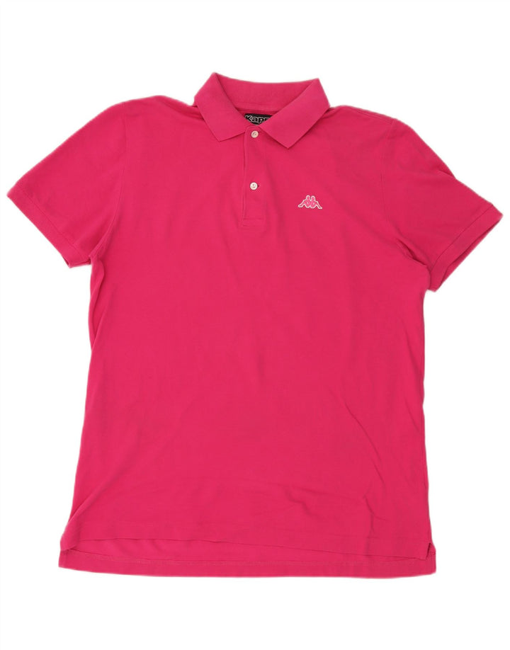 Kappa Herren-Poloshirt, groß, rosa Baumwolle