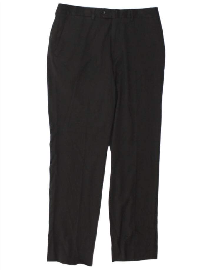 Gerade Anzughose für Herren von Zara, EU 44, Größe L, W34, L32, Schwarz, Polyester