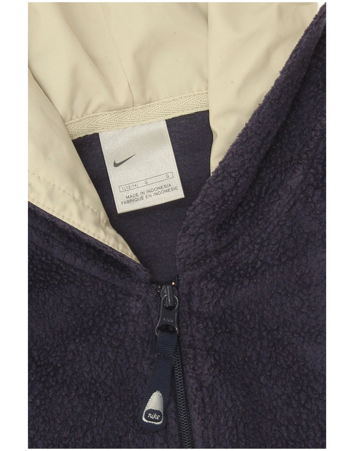 Nike Damen-Fleecejacke mit Kapuze, US 12/14, großes marineblaues Polyester