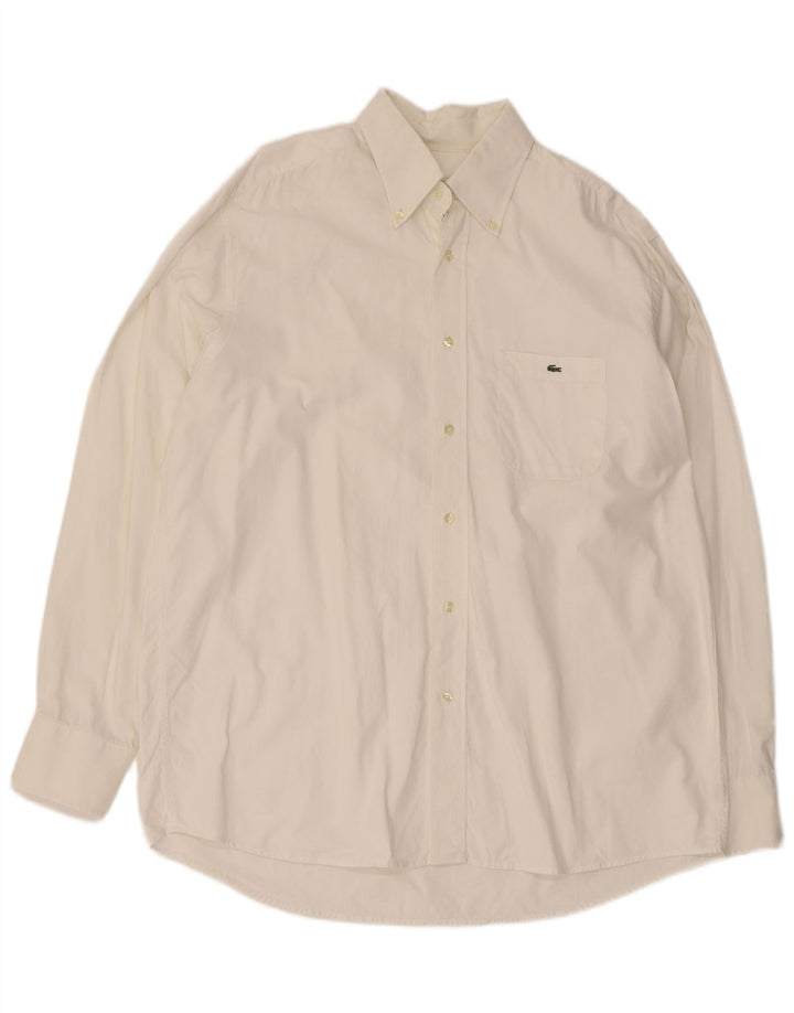 Lacoste Herrenhemd Größe 43 Große weiße Baumwolle