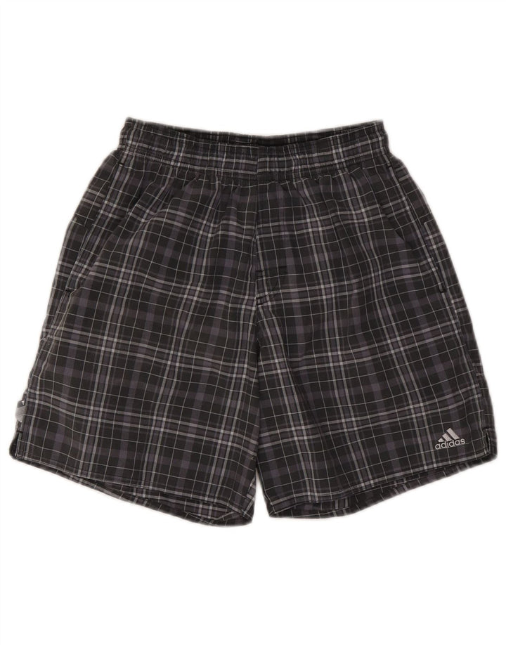 Adidas Herren Sportshorts XS Grau kariertes Polyester